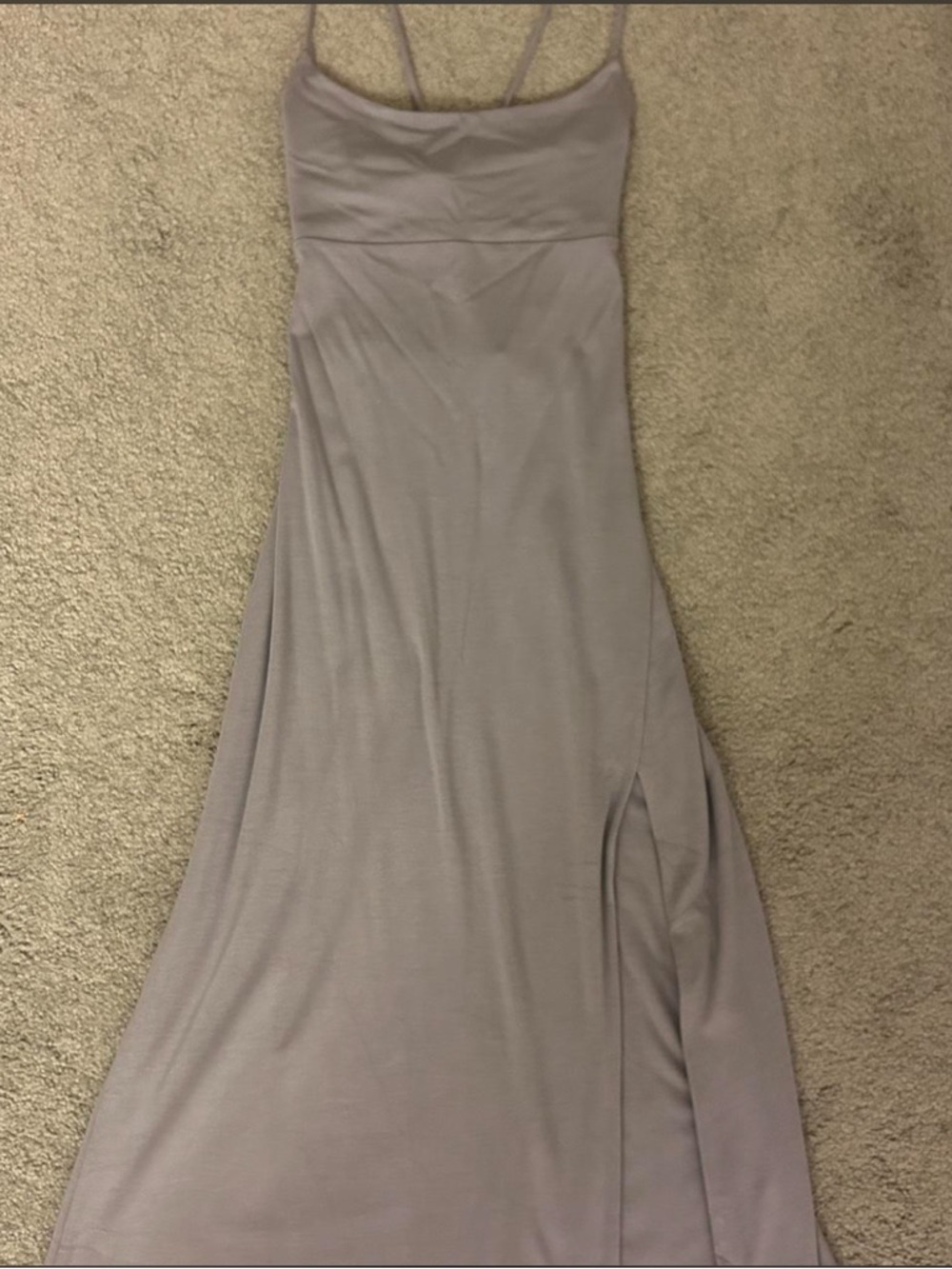 Aritzia Wilfred Dreamweaver Lavender Slip Maxi Dress with Side Slit